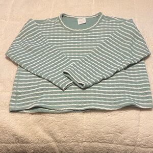 J. Crew Women’s size Small Reversible Top. Sage Green and White